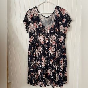 Black Floral Mini Dress
